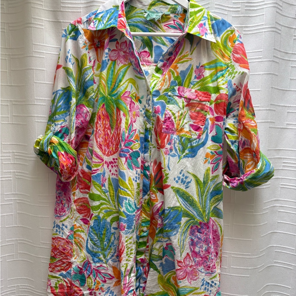 Colorful Floral Button-Up Shirt